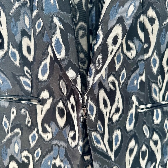 Rag & Bone Vibrant Blue & White Ikat Blazer Size 10 - Picture 2 of 9